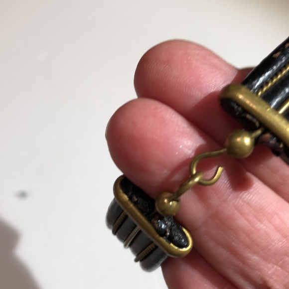 Vintage leather and brass bracelet - Picture 3 of 4